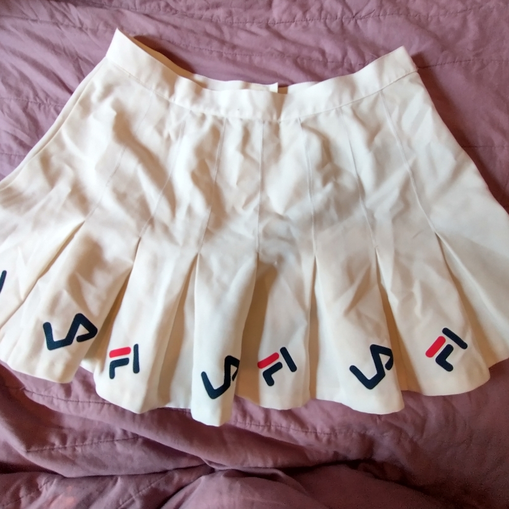 90s vintage Fila pleated tennis skirt Size 12 off white